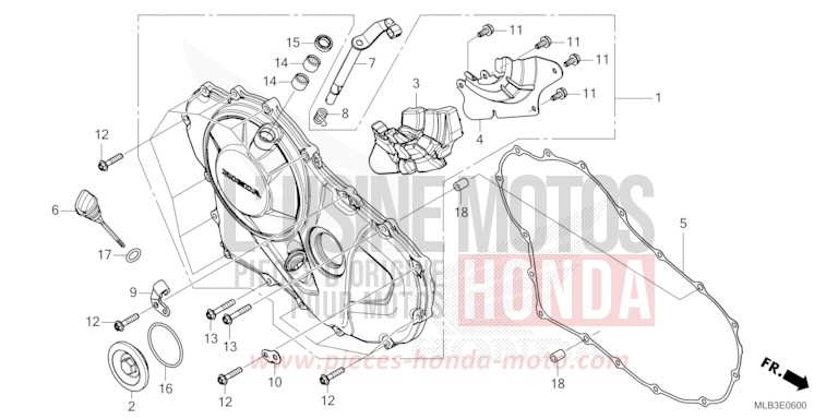RIGHT CRANKCASE COVER for Hornet 750 GRAPHITE BLACK (NHB01) from 2023